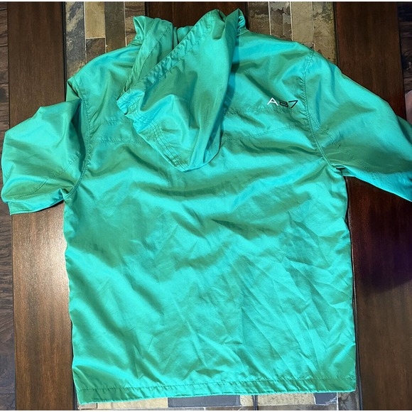 Mens Sz M/M Rain Jacket Authentic brand Aeropostale Hooded Green - Picture 3 of 8